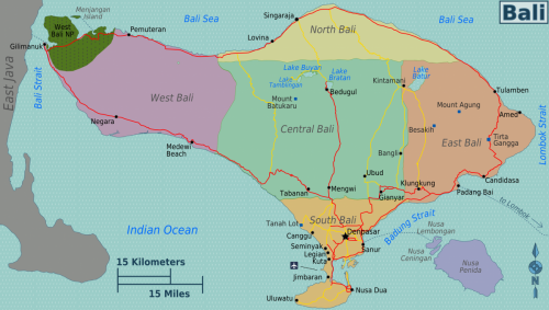 Bali regions map